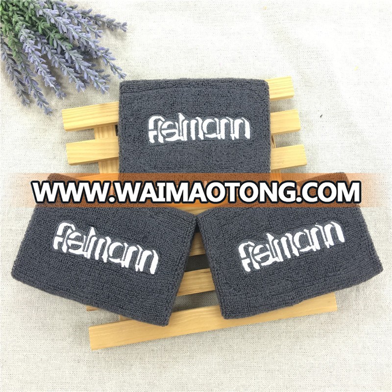 High quality low price colorful custom logo terry wrist embroidery wrister