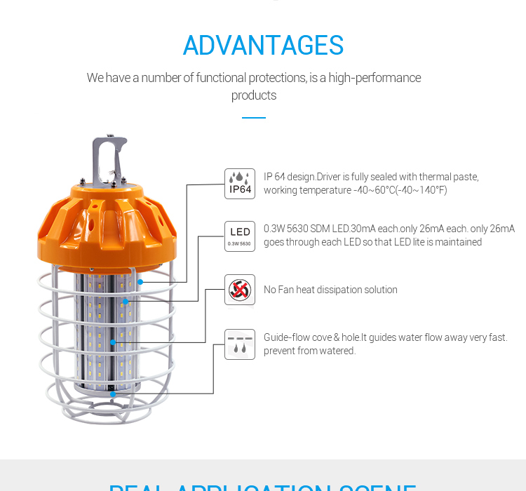 Shenzhen guanke new product led work light 80W led temporary lamp LG5630 115lm/W led job site light