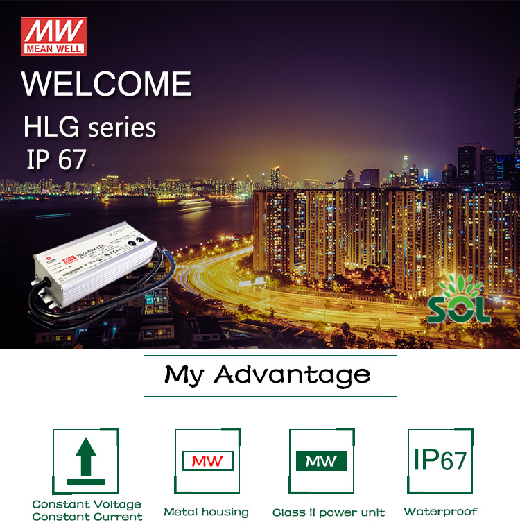 MW HLG-185H-30 Operates From 90~305VAC 185W 30V LED Driver