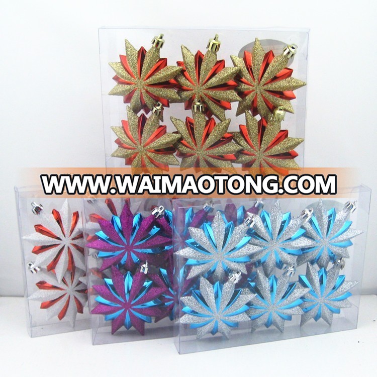 10cm plastic christmas blown snowflake for christmas ornament