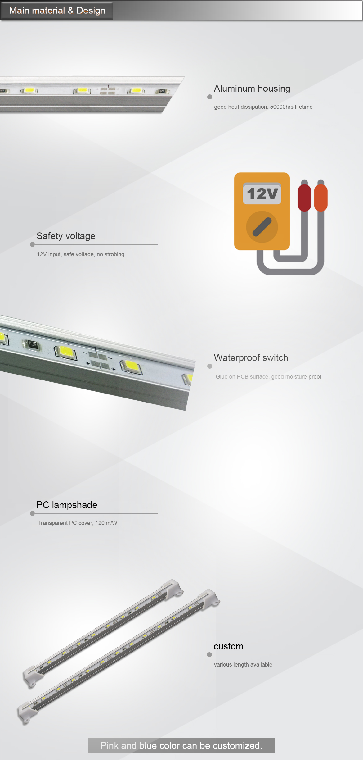 ONN-X1B Cold Room LED Tube Light/Walk in Cooler LED Lights/Freezer Lighting Waterproof Aluminum Housing