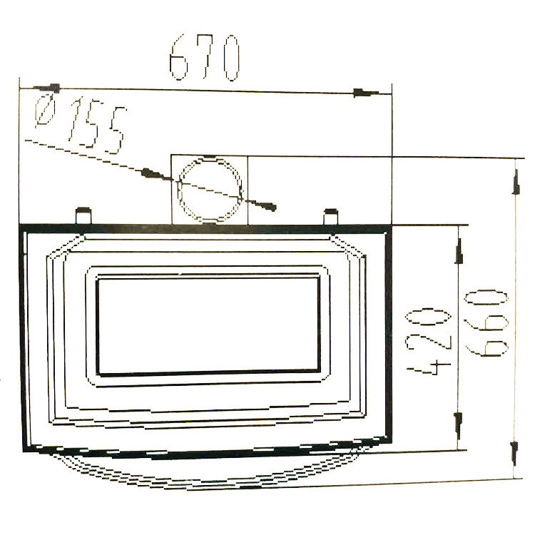 Double Glass Windows Cast Iron Enamel Solid Wood Fuel Fireplace