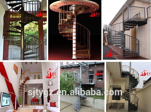 Outdoor wrought iron/stainless steel sprial staircase for small spaces