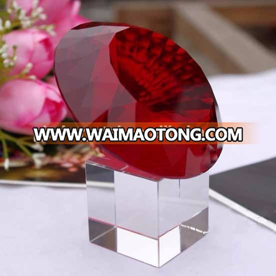 MH-ZS0047 wholesale diamond with clear base for wedding decoration red crystal diamond