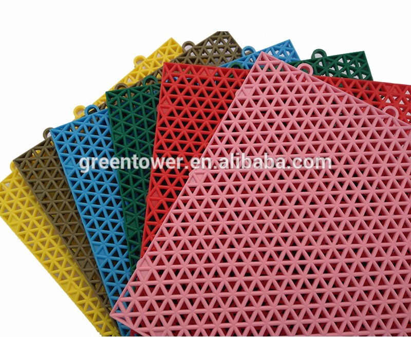 Eco-friendly Outdoor Plastic Interlocking Removable Floor Tiles For Badminton Court