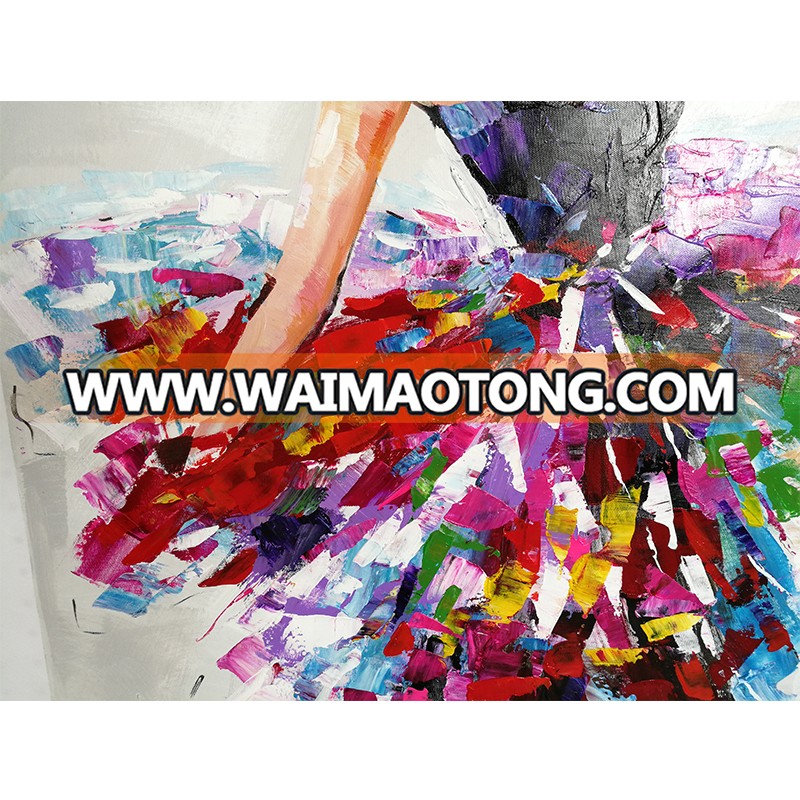 100% handmade oil painting colorful modern abstract art  portrait oil painting hotel decor high quality framed wall art