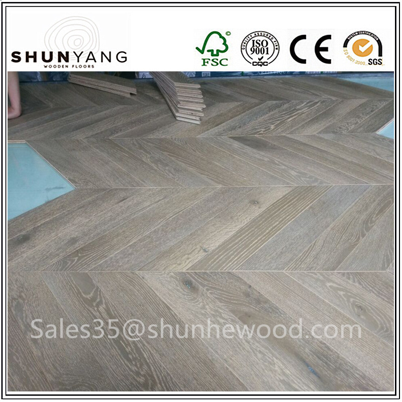 FSC Certificated french  white oak wood flooring parquet