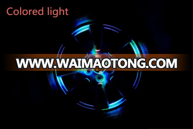 Free shipping 2PCS Water-proof LED colorful light programmable Solar car wheel light