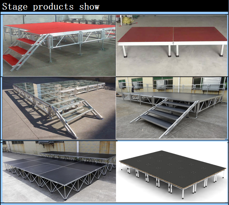 Multifunctional truss roof structure with portable stage