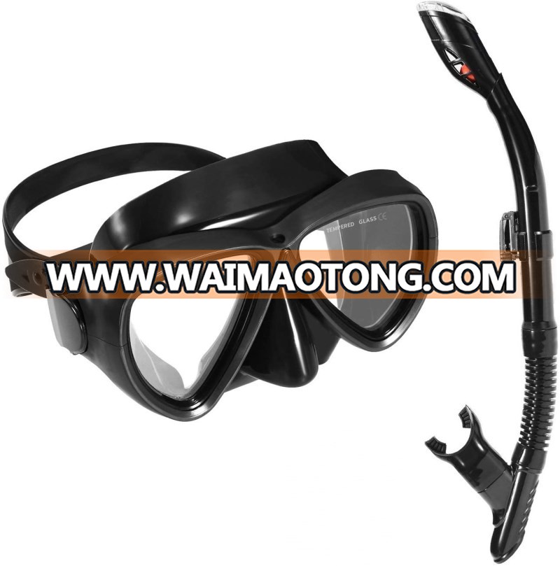 Clear Vision Impact Resistant Tempered Glass Watertight Diving Snorkel Mask