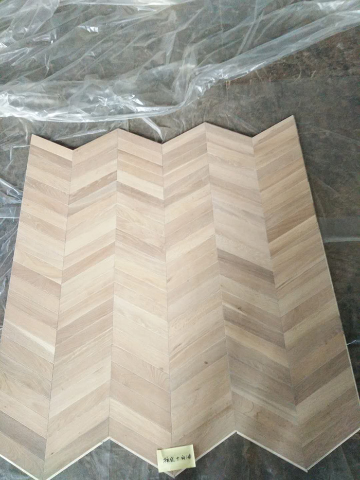 Prime White Chevron Parquet Block Engineered 45 Degree