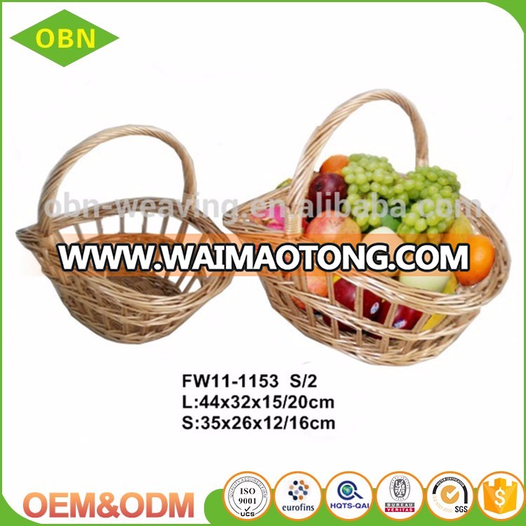 Cheap custom multi - size handmade gift wicker storage basket for fruit