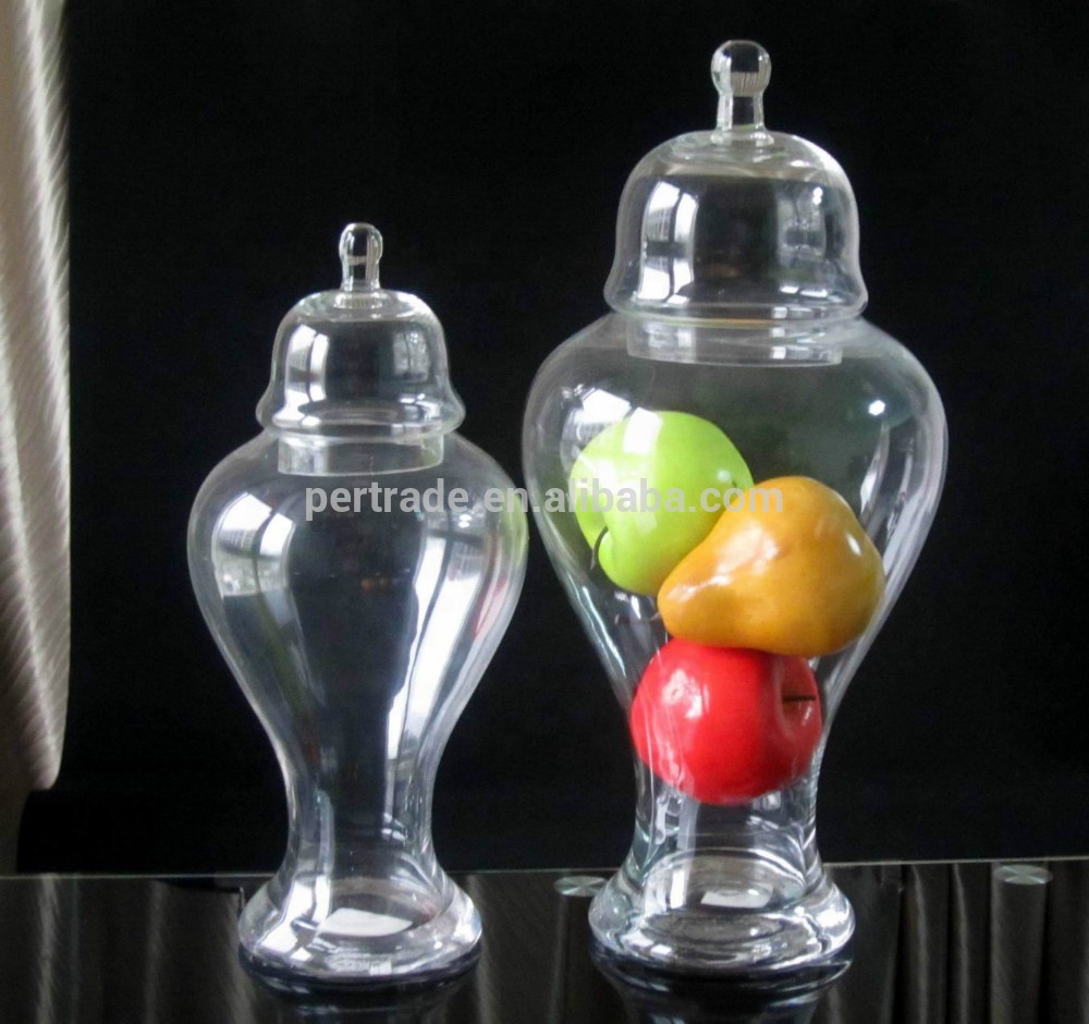 Handmade wholesale Clear glass storage jar glass candy  jar