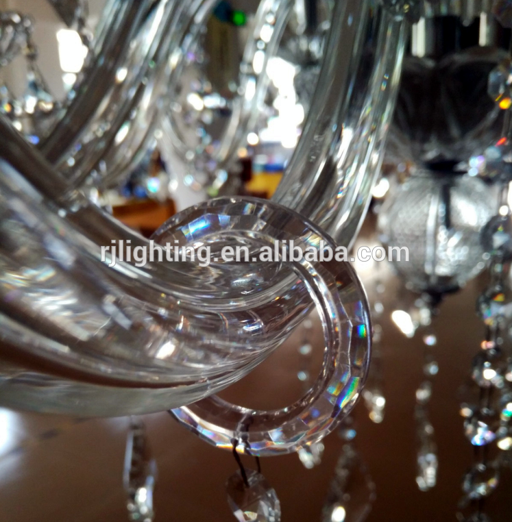 Zhongshan 18 Light k9 Crystal Glass Arm Chandelier wedding Decorations Hotel cristal chandelier Lighting