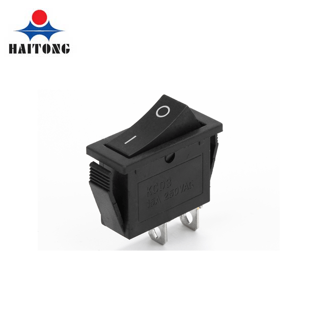 Wholesale Square Rocker Switch 2-Pin Waterproof 250V AC On/Off Rocker switch Black cover TOP