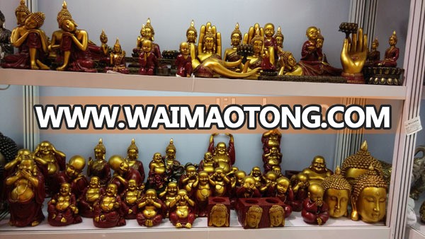 Handmade religious craft polyresin flocked buddha head