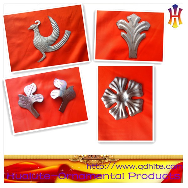 Oil-coated ornamental wrought iron stamp metal leaves and flowers