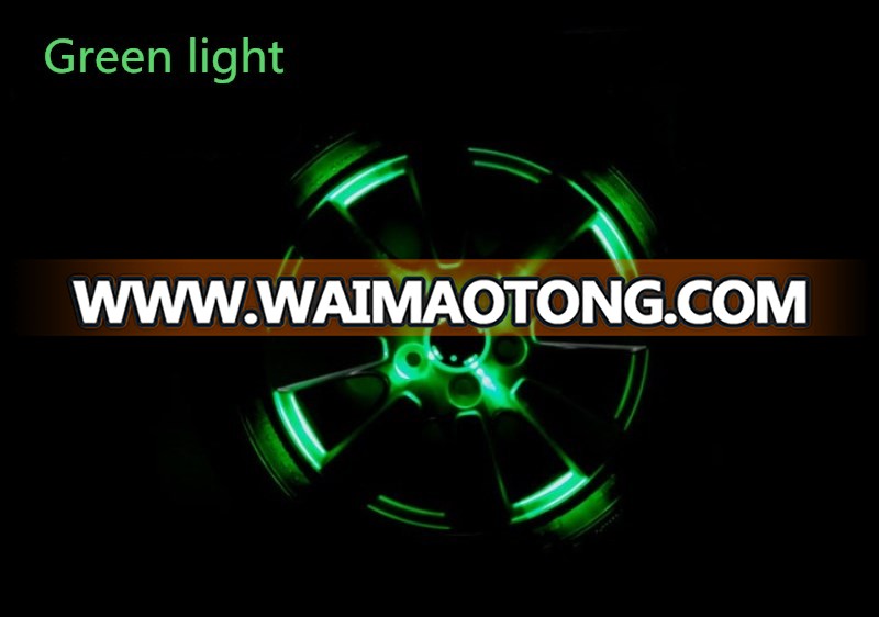 Free shipping 2PCS Water-proof LED colorful light programmable Solar car wheel light