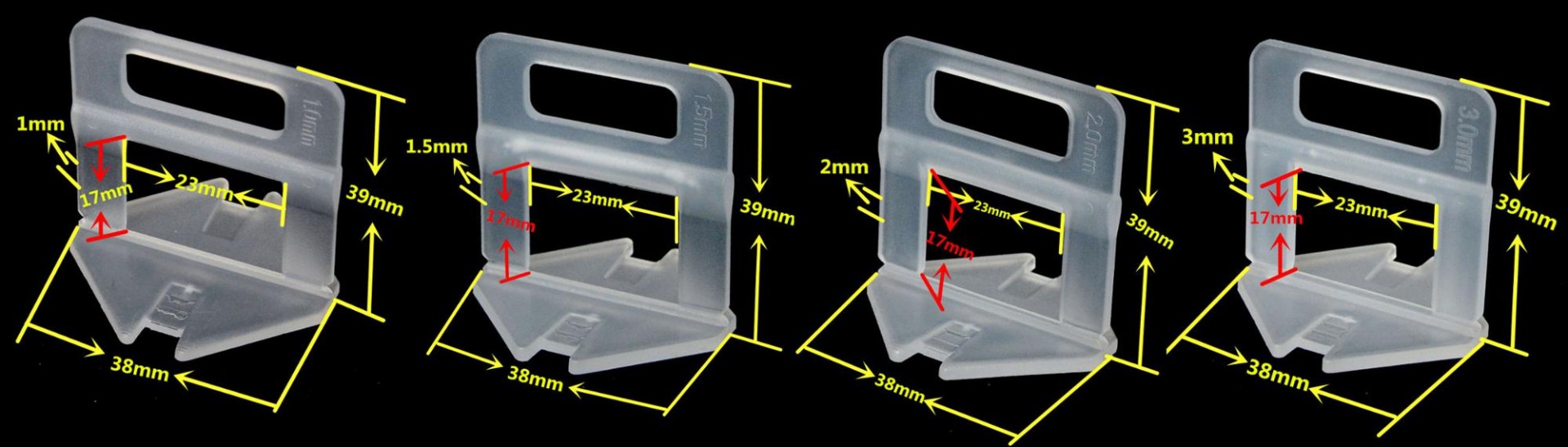 Factory direct tile leveling system long 1.5mm clips