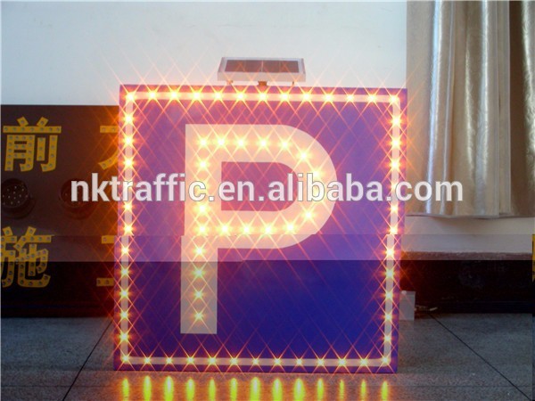 portable outdoor solar road safety flash led stop parking sign