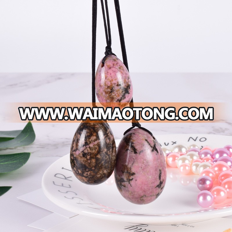 Wholesale High Quality Natural rose Obsidian white Quartz Crystal Yoni Egg For Kegel Vagina Exercise