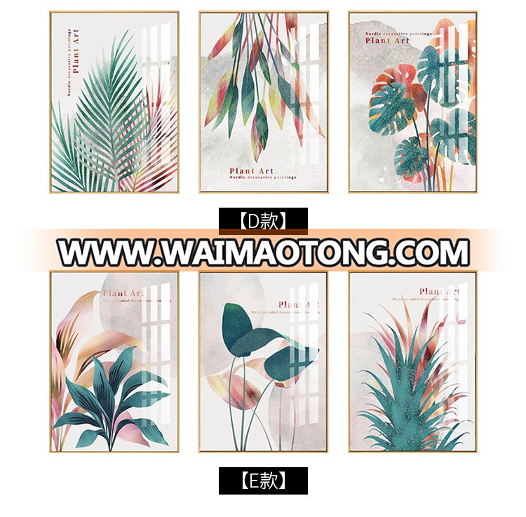 Popular Modern Flower Handmade Oil Painting Decoration Plant On Canvas 3 Panel Canvas Wall Art