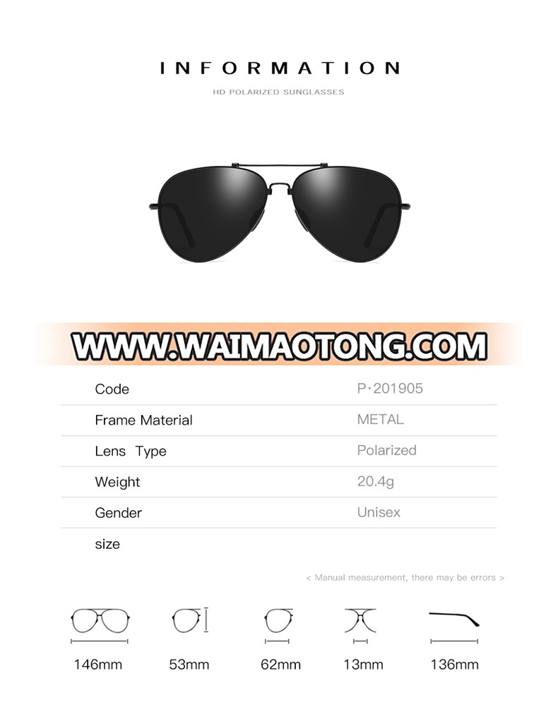 Wholesale Brand Design Oval Polarized Sunglasses Metal Frame UV400 Sun Glasses For Men