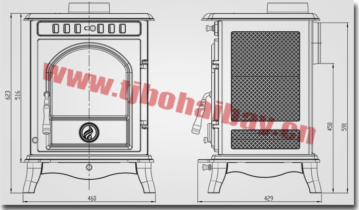 BHB 110kg net weight wood burning stove cast iron stove