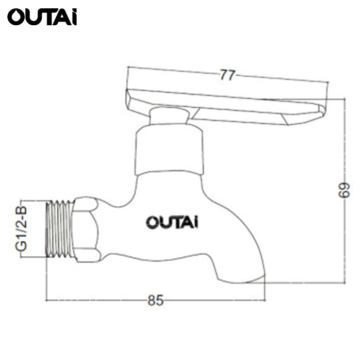 Wall-mounted types flexible chrome cold faucet outdoor bibcock taps