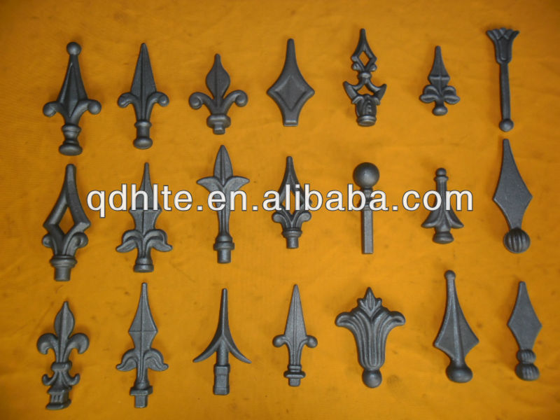 Fence decoration parts wrought iron spear hot forged fence spears