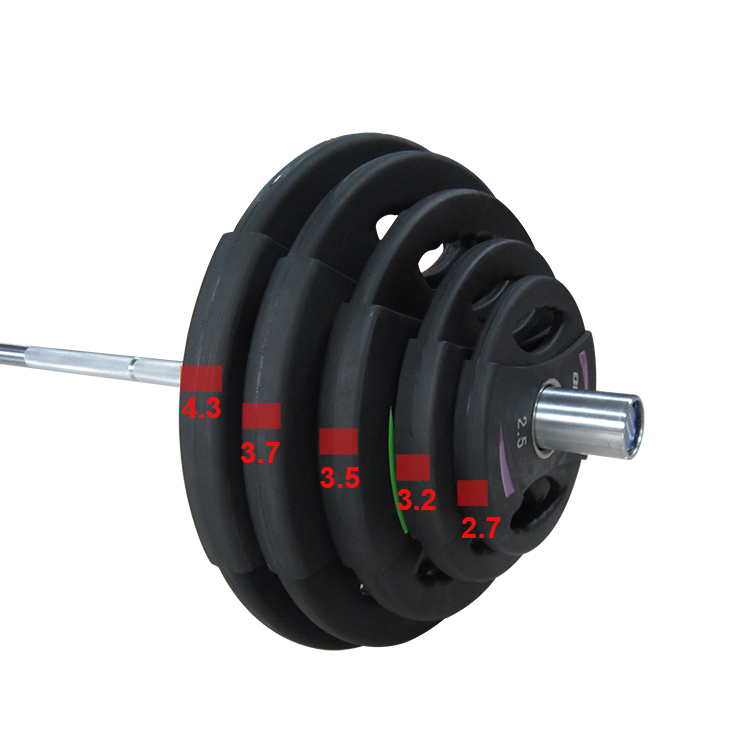 Factory Wholesale Weight Lifting Black TPU Plate Barbell 20kg Weight Plate