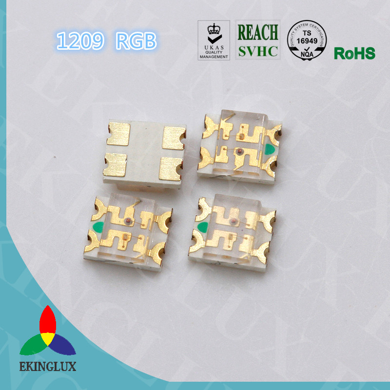 Ekinglux smd led factory 1209 rgb tri-color smd led mini led chip