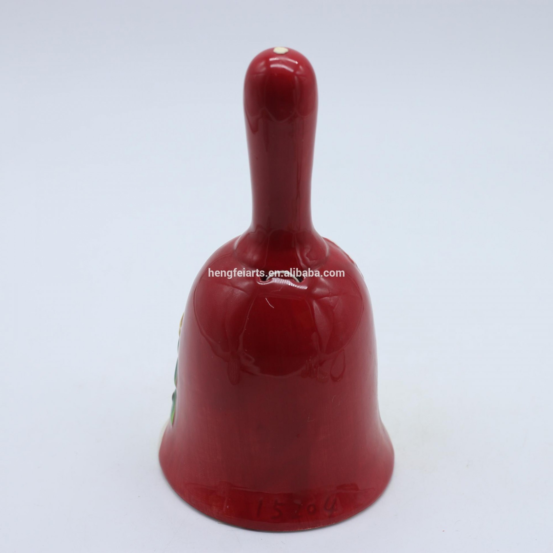 Red festival gift ceramic craft indoor christmas bell decoration