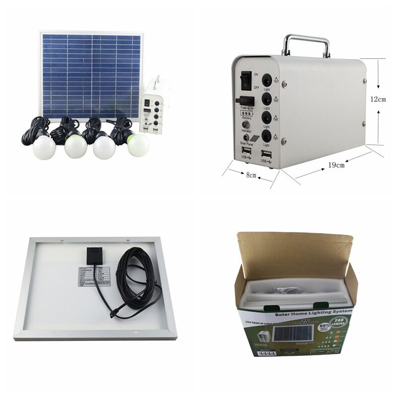 Hot selling 10W mini solar power lighting system portable DC solar kits for home