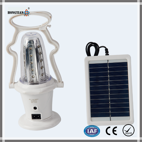 LED portable solar camping lantern with mobile phone charger