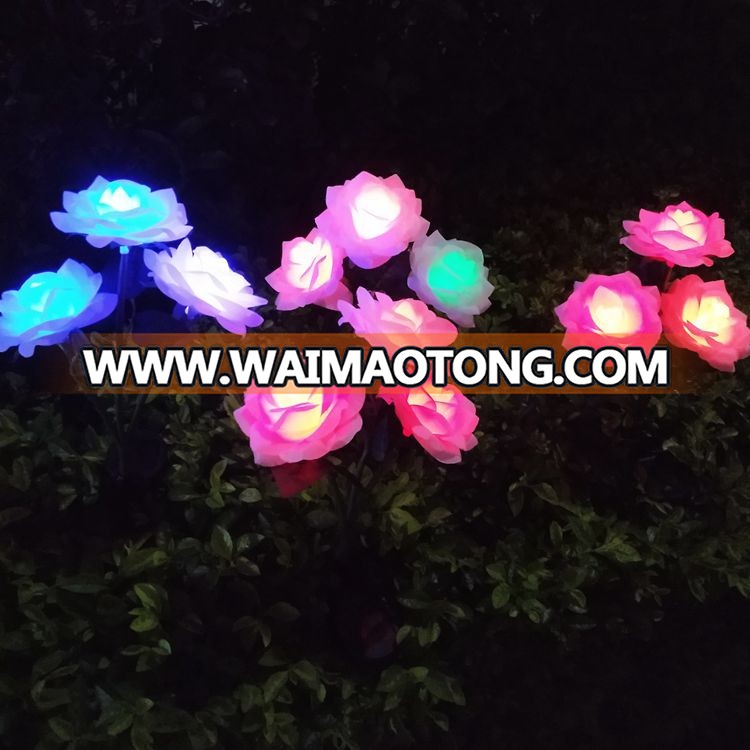 OEM supplier colorful color changing garden lamp decoration stake LED solar flower light