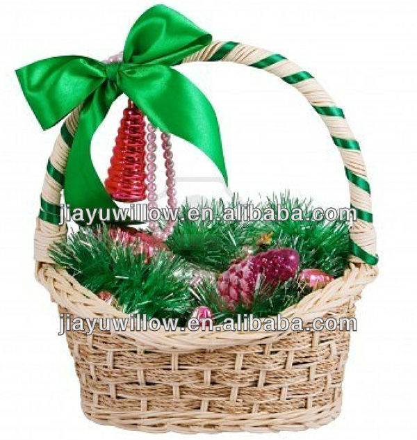 Empty wicker Easter reindeer decoration basket wholesale with handle