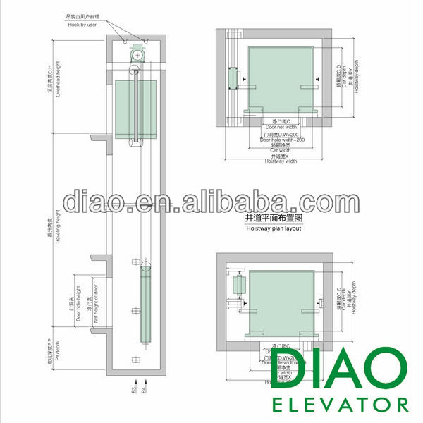 Machine Roomless MRL Residential Passage Elevator