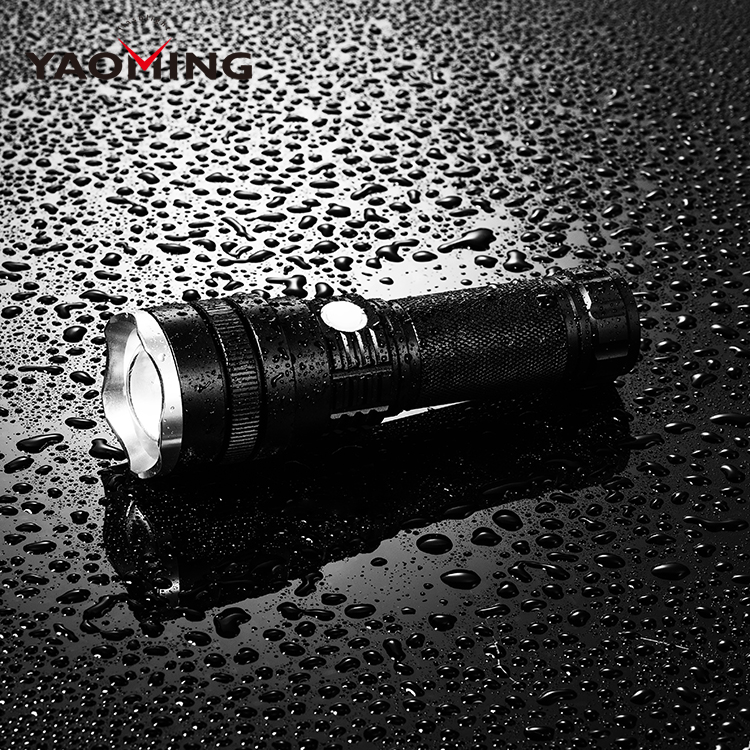 high power solar waterproof hunting flashlight 26650 battery charging heavy duty flashlight for camping