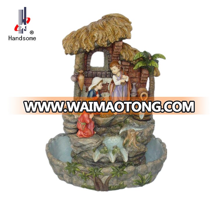 Home Decoration Handmade Resin Religious Crafts Indoor Water Fountain