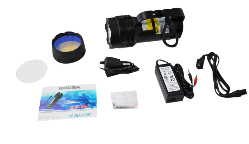 3000 Lumen IPX8 Waterproof Scuba Diving Flashlight Searchlight with 3 x L2 LED Powerful Underwater Torch Light