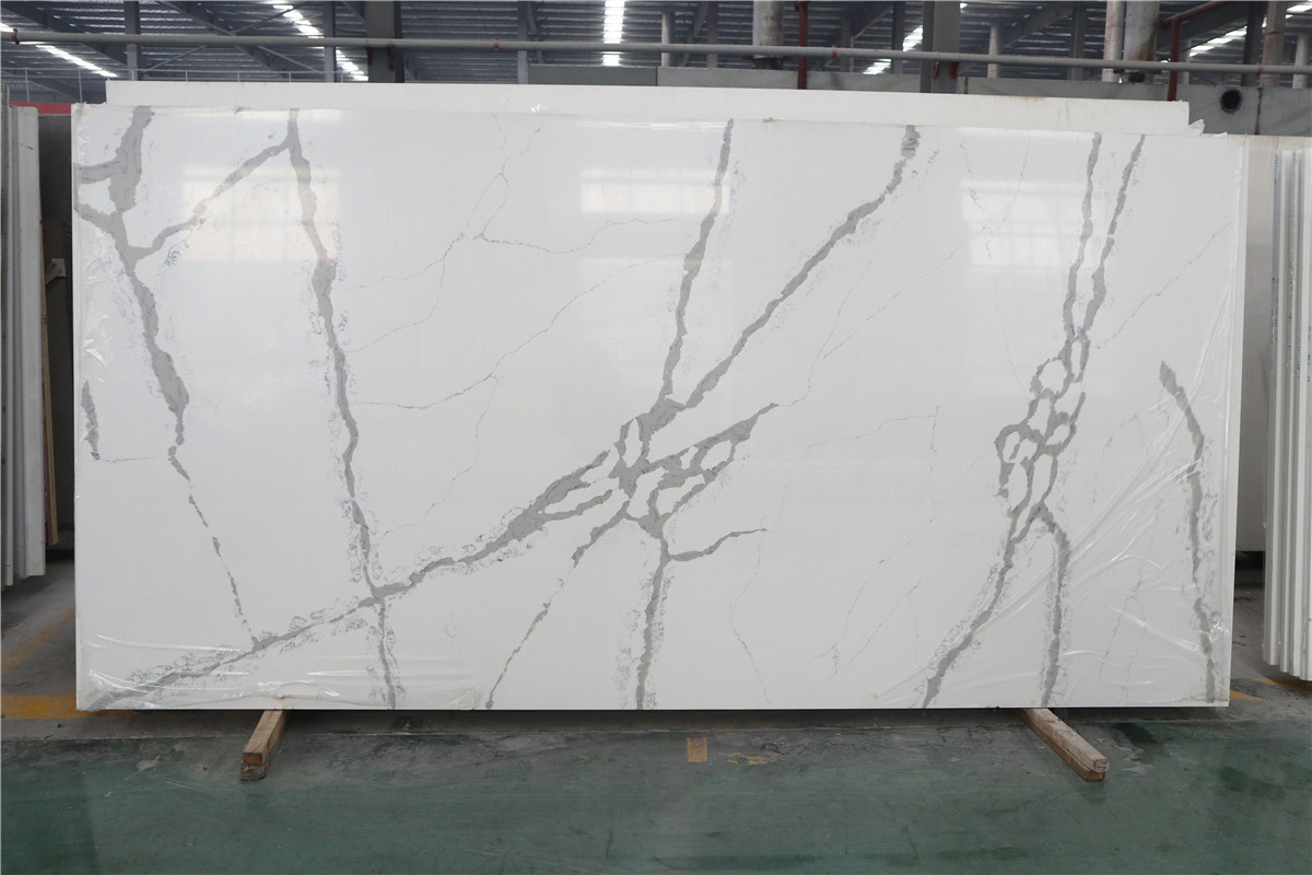 Calacatta quartz stone 1546 , calacatta marble, Calacatta Quartz Slab