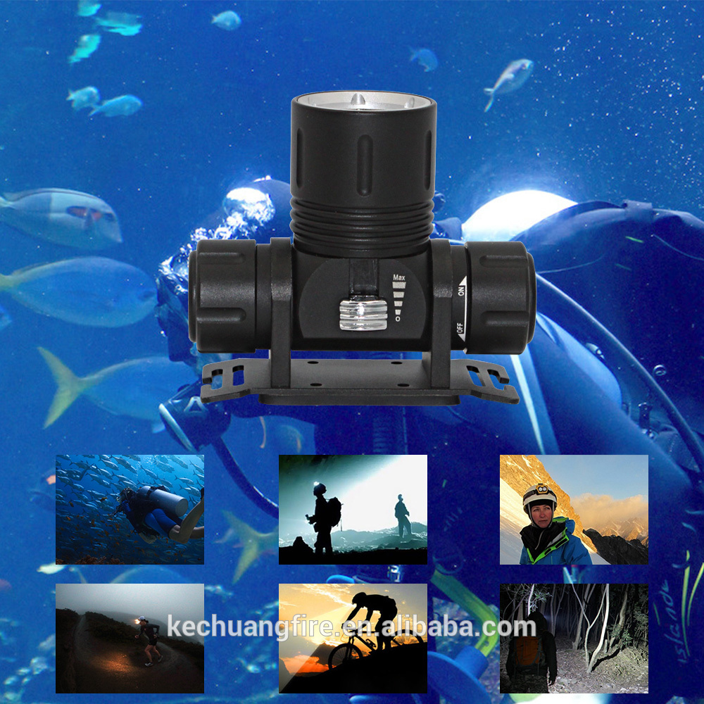 Kechuang fire 1200 Lumens Diving Headlight Led Flashlight Waterproof Headlamp Underwater led headlight with XM-L2 LED