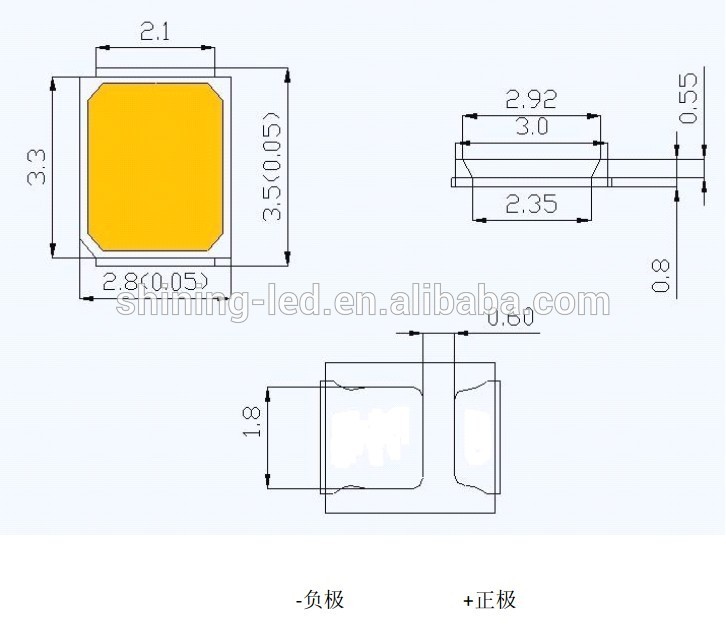 High Efficiency Light Emitter Diode with EVERFINE Test Report >210lm/w@60mA Chip Emitter 2835 SMD LED