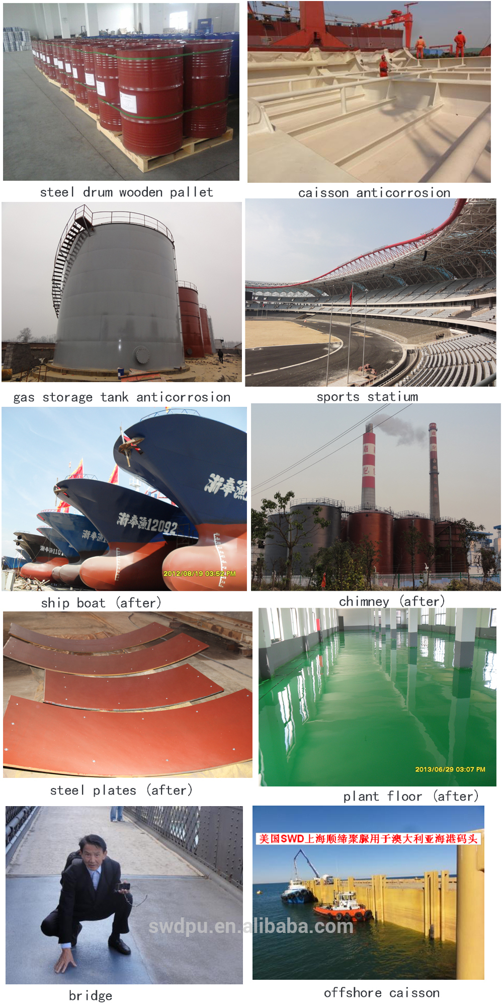 two components fluorocarbon anticorrosion protective chemical coatings