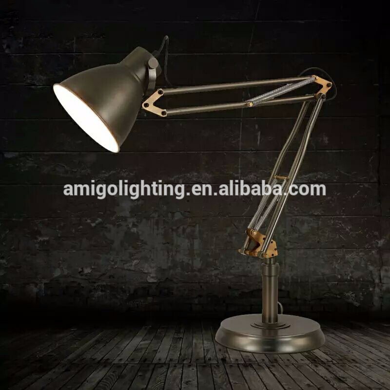 popular adjustable height vintage industrial table lamp for restaurant