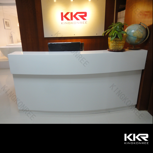 kingkonree artificial stone modern reception counter design for hotel