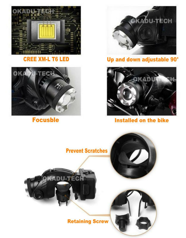 Multifunction Riding Camping Rechargeable Torch LED Head Lamp