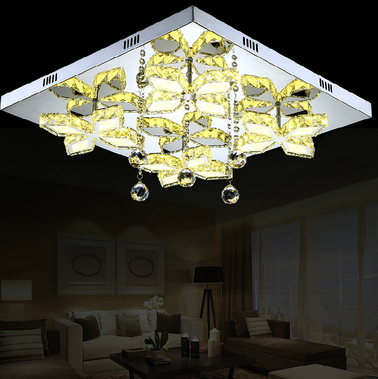 Modern bedroom LED crystal ceiling lamp