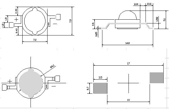 1 Watt Led Diodes High Power Epistar Chip